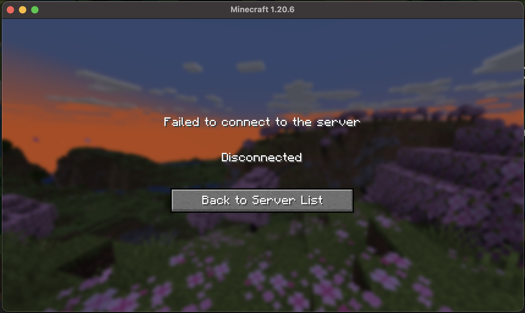 Minecraft Client Disconnected