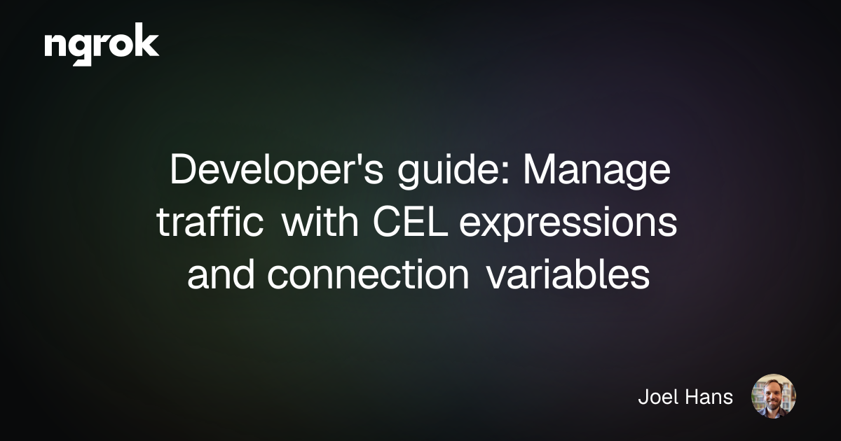 Developer's guide: Manage traffic with CEL expressions and connection variables | ngrok blog