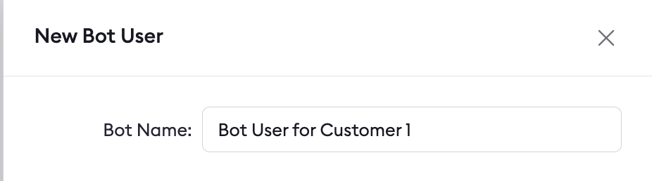 Bot User interface screenshot