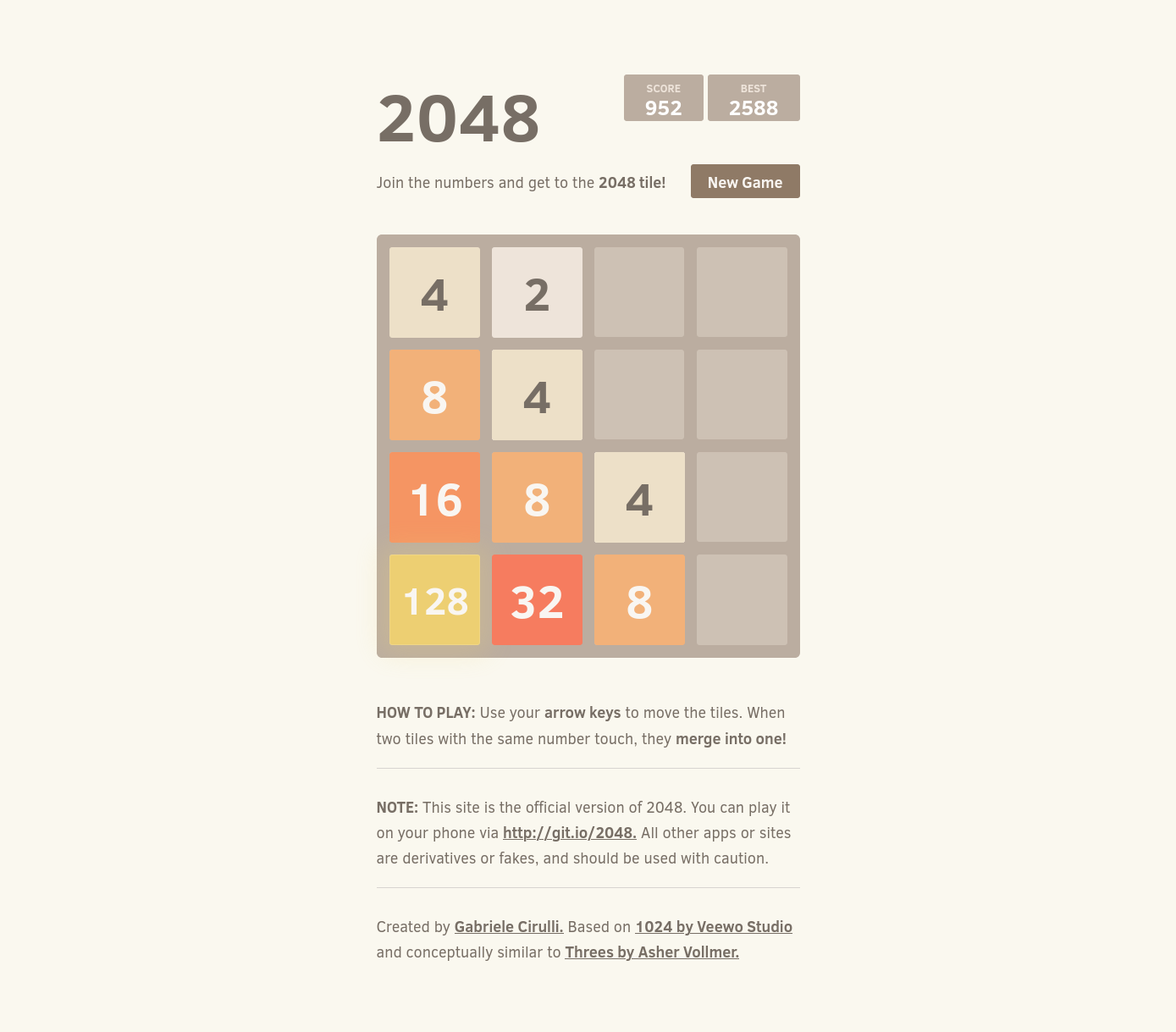 Viewing the final 2048 game