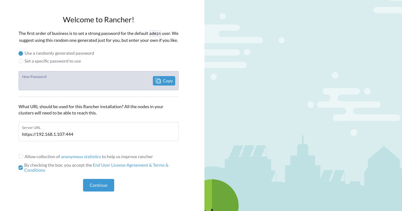 Configure the Rancher installation URL